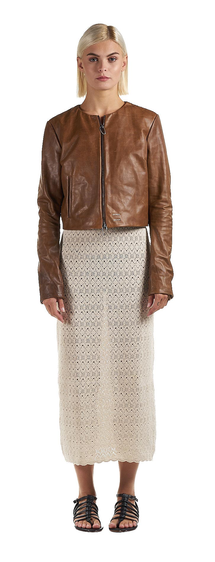 DANIELE BASTA LEATHER AND SILVER JACKET 